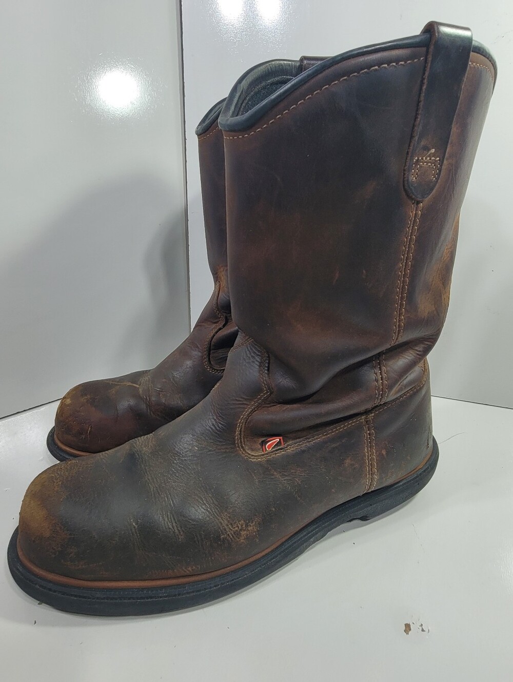 Red Wing DynaForce 1172 Men Size 12 E2 Wide Soft Toe Leather Work Boots Pull On
